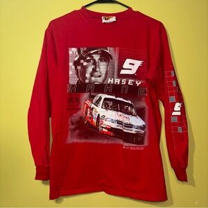 Winners Circle Kasey Kahne Dodge Racing Shirt Adult Medium Red Faded Long Sleeve
